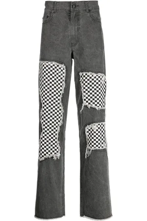 HACULLA Checkerboard-print lose-fit jeans