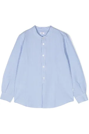 Il gufo Seersucker striped shirt