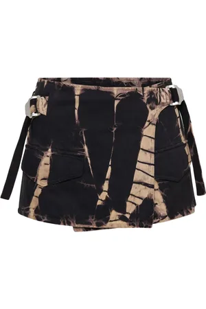 DION LEE Graphic-print denim miniskirt