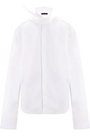 ALAINPAUL Scarf-collar cotton shirt