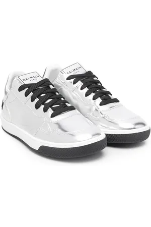Balmain Metallic-finish low-top sneakers