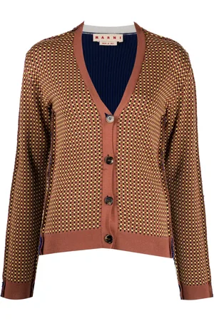 Marni Graphic-print V-neck cardigan