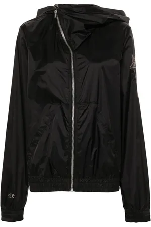 Rick Owens Logo-embroidered hooded jacket