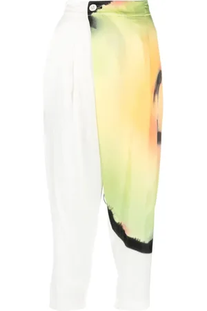 Issey Miyake Abstract-print cropped trousers