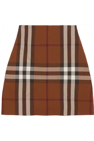 Burberry Check-print wool-blend skirt