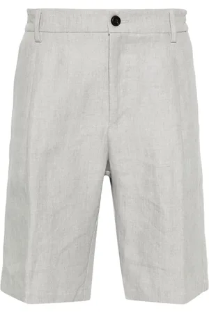 ELEVENTY Pleat-detail linen bermuda shorts