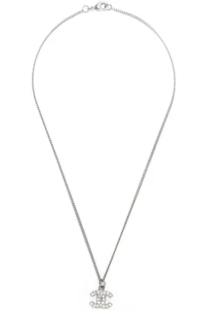 CHANEL 2009 rhinestone-embellished CC pendant necklace