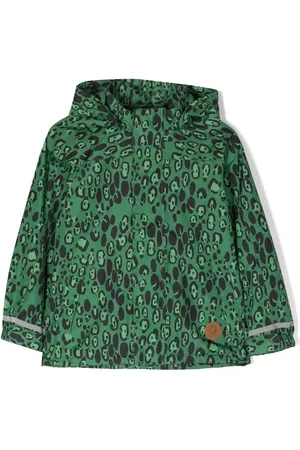 Mini Rodini Edelweiss leopard-print rain jacket