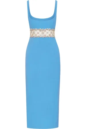 Oscar de la Renta Crystal-embellished midi dress