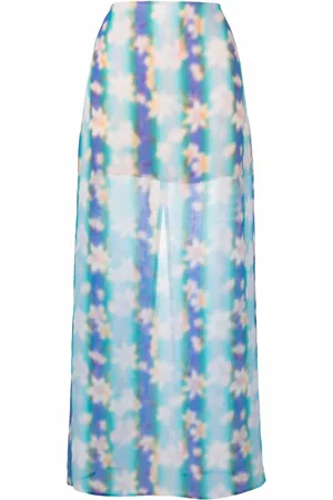 Nina Ricci Floral-print straight maxi skirt