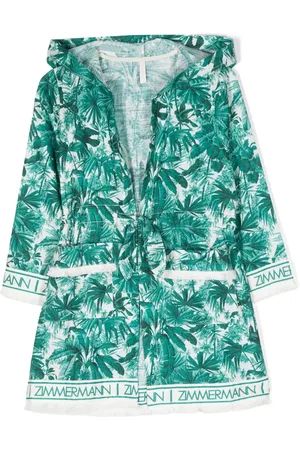 ZIMMERMANN Palm-tree print belted cotton dress