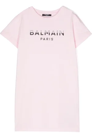 Balmain Glitter logo-detail dress