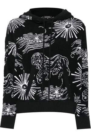 CHANEL Lion-embroidered zipped hoodie