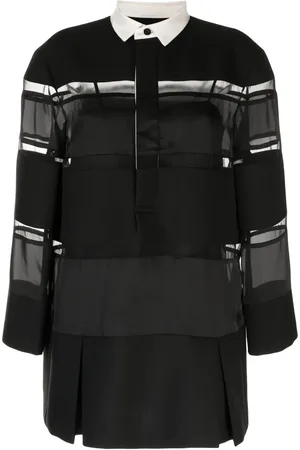 SACAI Contrasting-collar panelled minidress