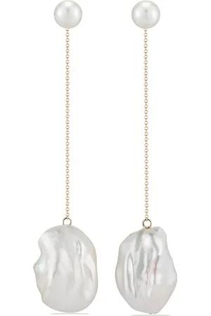 Mateo 14kt yellow gold Duality baroque pearl drop earrings