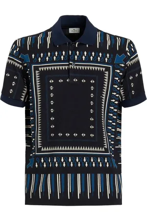 Etro Geometric-print cotton polo shirt