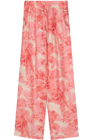Kiton Abstract-print silk trousers