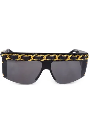 CHANEL 1980s-1990s chain shield sunglasses