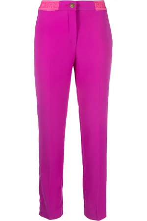 VERSACE Logo-waistband slim trousers