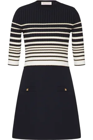 VALENTINO GARAVANI Striped lurex minidress
