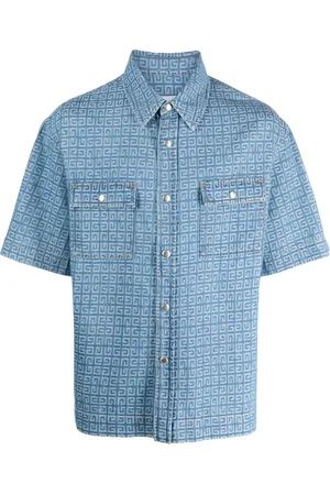 Givenchy 4G-jacquard short-sleeve denim shirt
