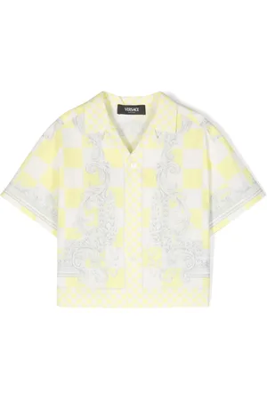 VERSACE Check-pattern silk shirt