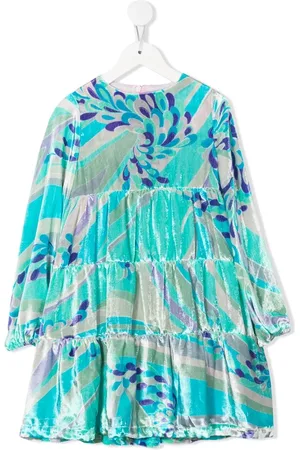 PUCCI Junior Abstract-print velvet dress