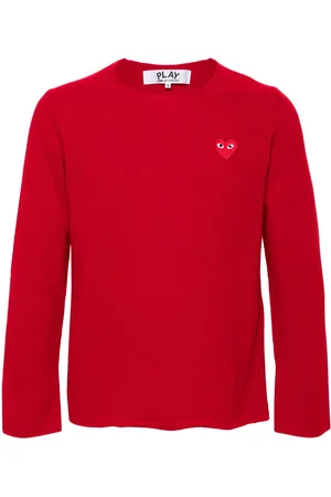 Comme des Garçons Heart-patch wool jumper
