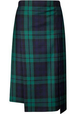 SETCHU Tartan wool midi skirt