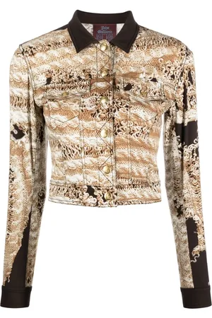 John Galliano 1990s woven print cropped jacket