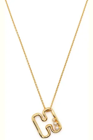 Missoma Pearl-embellished initial pendant necklace