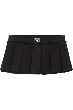 Alexander Wang Logo-waistband pleated mini skirt