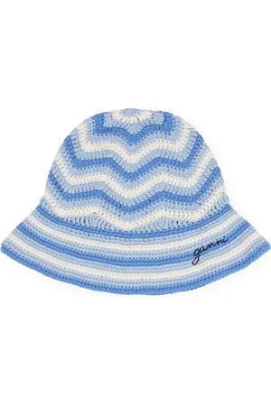 Ganni Organic-cotton crochet bucket hat