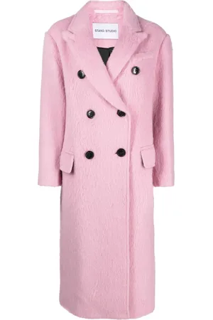 Stand Studio Essa brushed double-breasted wool-blend coat