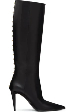 VALENTINO GARAVANI Rockstud 90mm knee-high leather boots