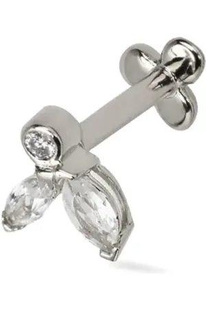 Lark & Berry 14kt white gold Veto diamond and sapphire earring