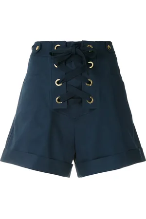 Isolda High-waist lace-up fastening shorts