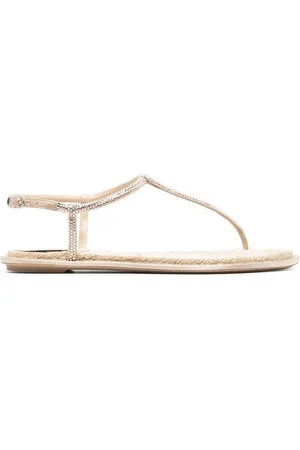 RENE CAOVILLA Rope-detail high-shine sandals