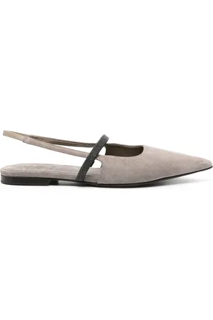 Brunello Cucinelli Suede slingback ballerinas