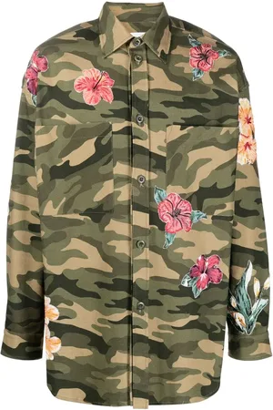 FAITH CONNEXION Floral camouflage-print shirt
