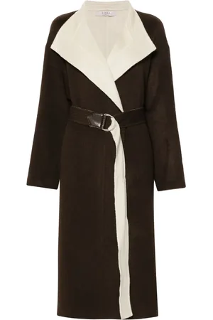 LISKA Shawl-collar belted coat