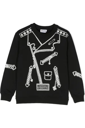 Moschino Biker jacket-print sweatshirt