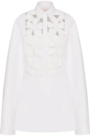VALENTINO GARAVANI Floral-embroidered cut-out shirtdress