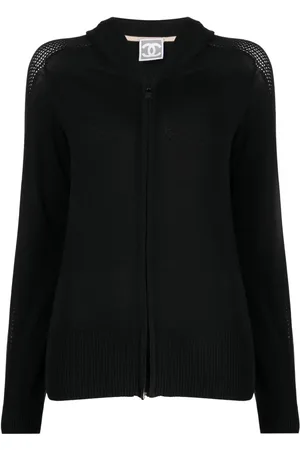 CHANEL 2008 CC perforated zip-front hoodie
