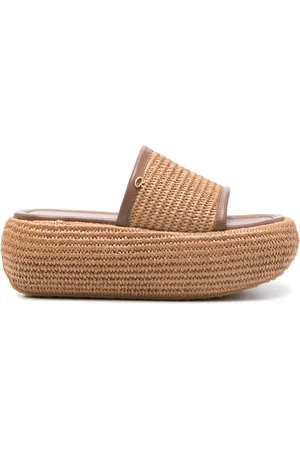 Gianvito Rossi 60mm woven raffia espadrilles