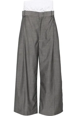 Hed Mayner Layered pinstriped trousers