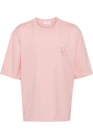 LANEUS Palm logo-embroidered cotton T-shirt