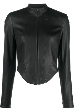 MISBHV Corset faux-leather biker jacket
