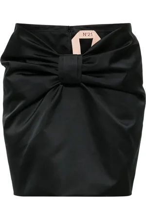Nº21 Gathered satin mini skirt