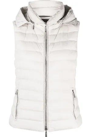 MOORER Detachable-hood padded zip-up gilet